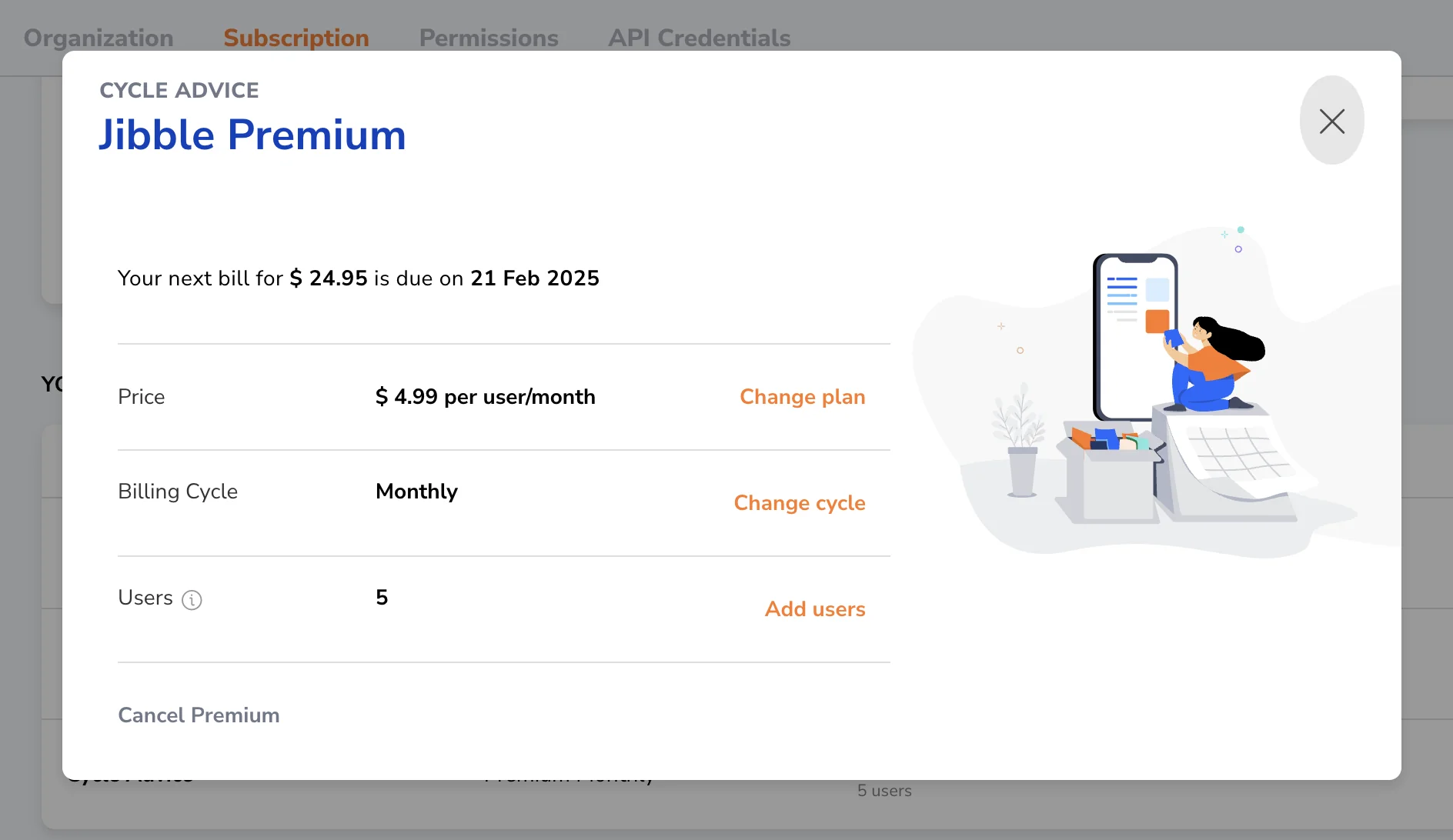 Viewing plan details on the web app